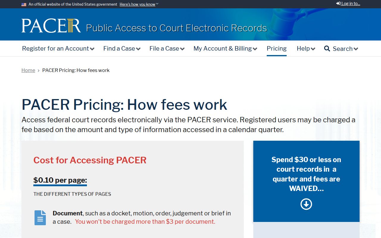 Fisher County most wanted warrant records reference, PACER federal court record access and fees